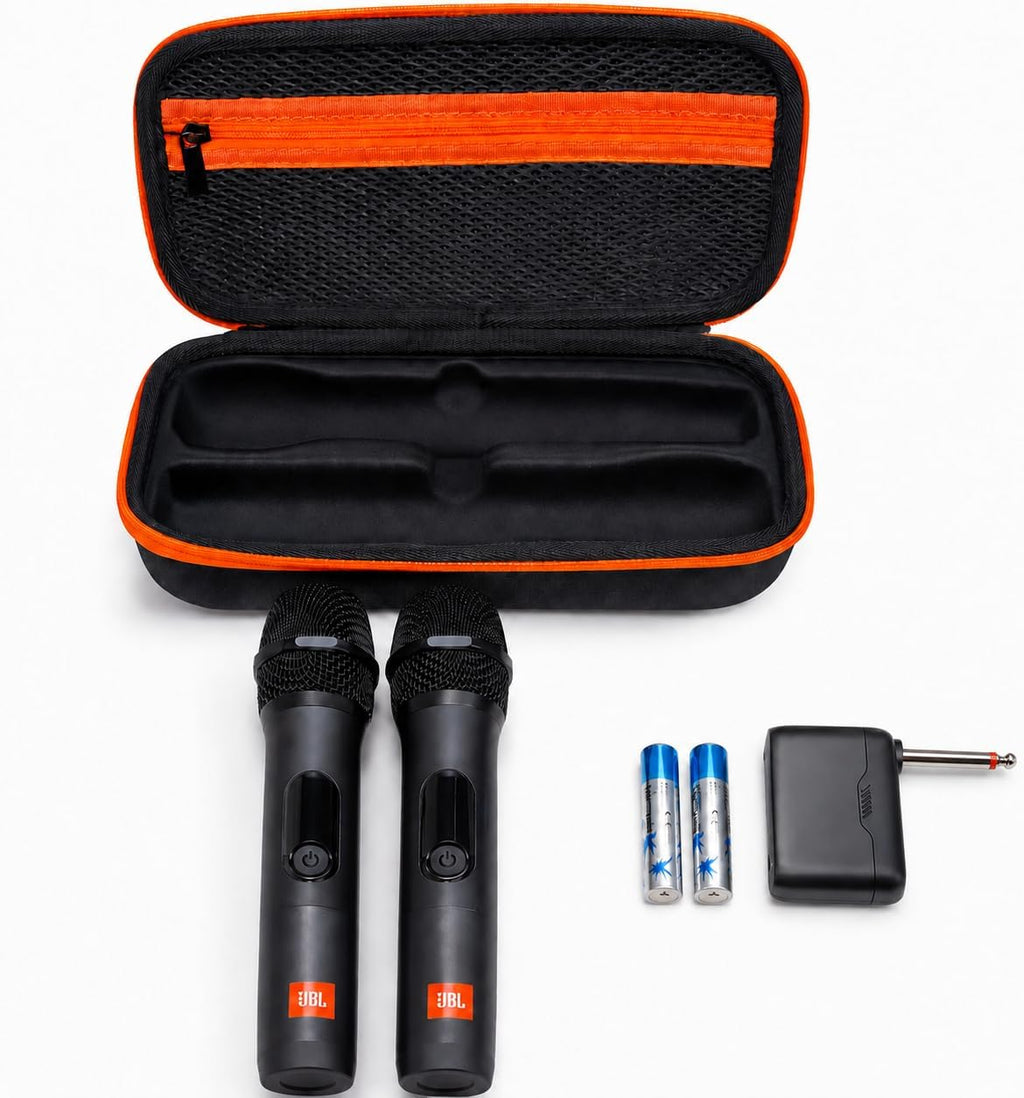 JBL Wireless Two Microphone System with Dual-Channel Receiver, Black Including Winguard Protective Travel Case