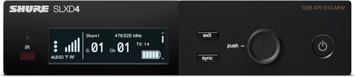 Shure SLXD14/UL4B Digital Wireless Microphone System - Includes SLXD1 Bodypack Transmitter, UL4B UniPlex Cardioid Lavalier Mic, and SLXD4 Receiver with 19" Rack Mount Kit | H55 Band (SLXD14/UL4B-H55)