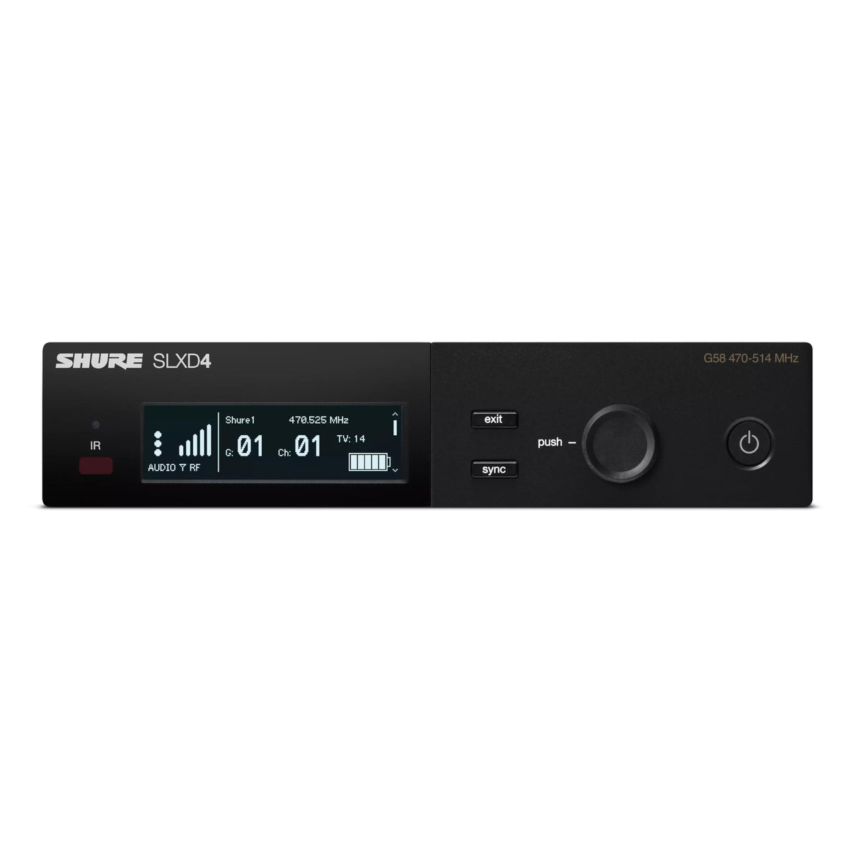 Shure SLXD14/UL4B Digital Wireless Microphone System - Includes SLXD1 Bodypack Transmitter, UL4B UniPlex Cardioid Lavalier Mic, and SLXD4 Receiver with 19" Rack Mount Kit | H55 Band (SLXD14/UL4B-H55)