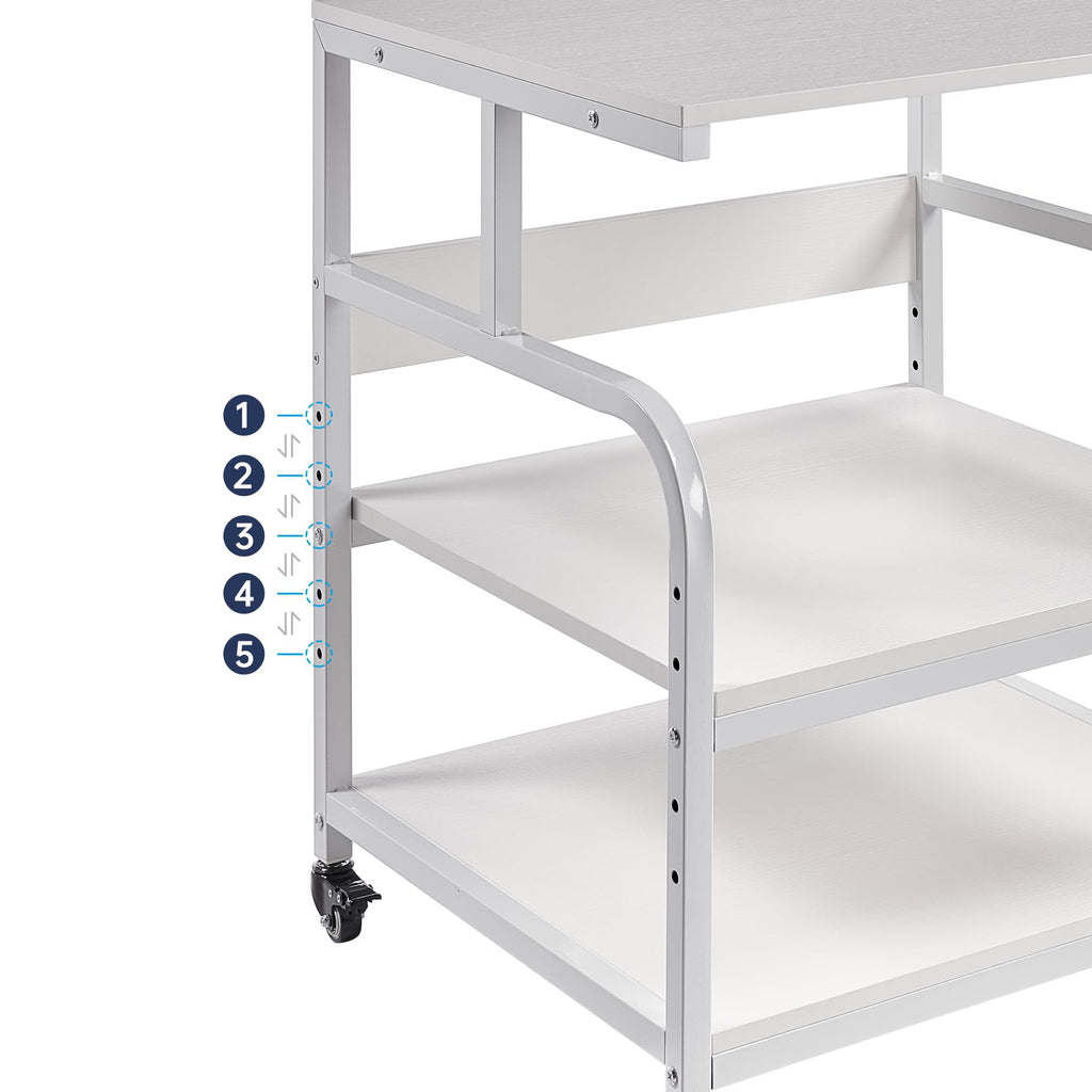 Fannova 23.6"x18.9"x30" Large Printer Stand with Adjustable Storage Shelf