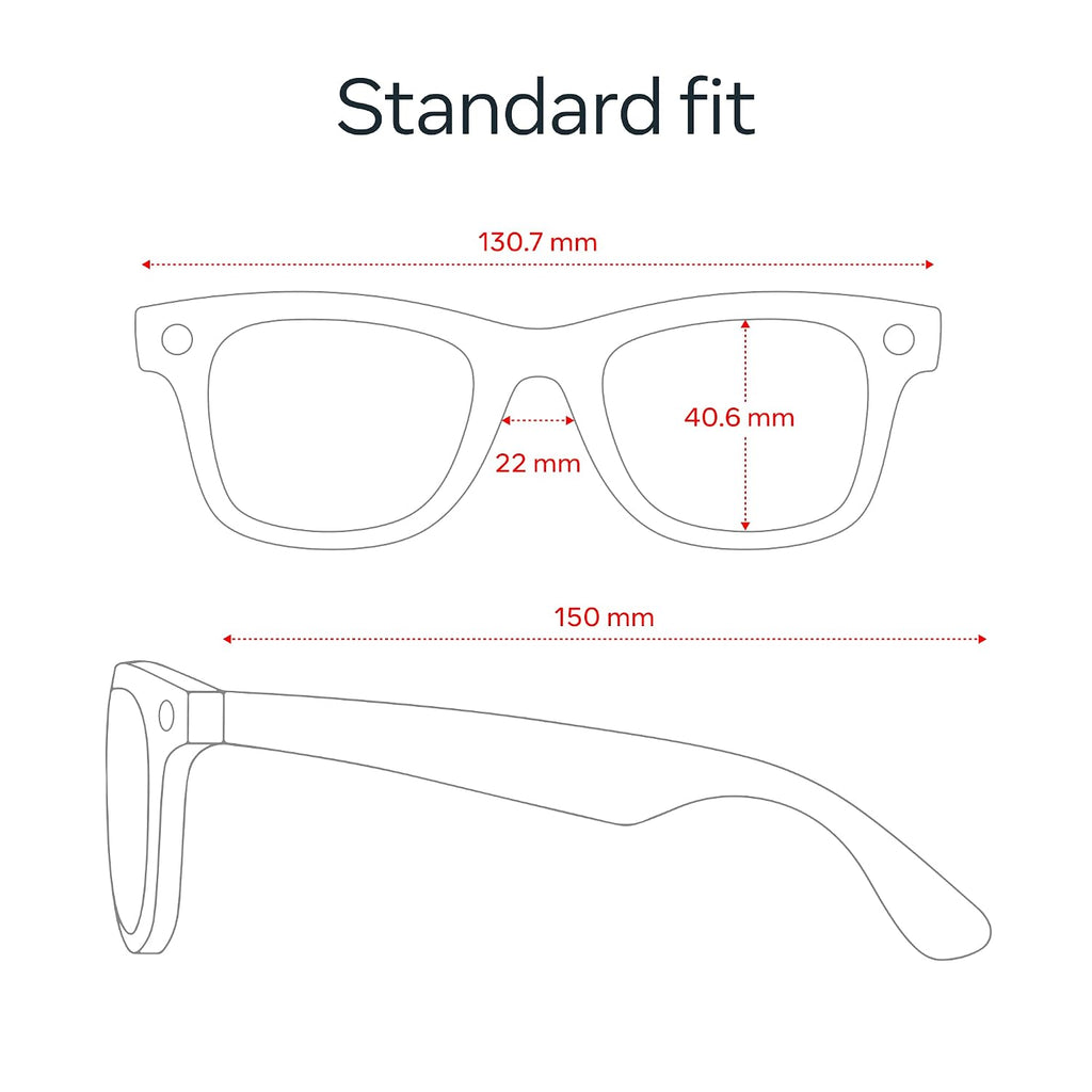 Meta Ray-Ban (Gen 2) Wayfarer Large Smart AI Glasses, Green Lenses
