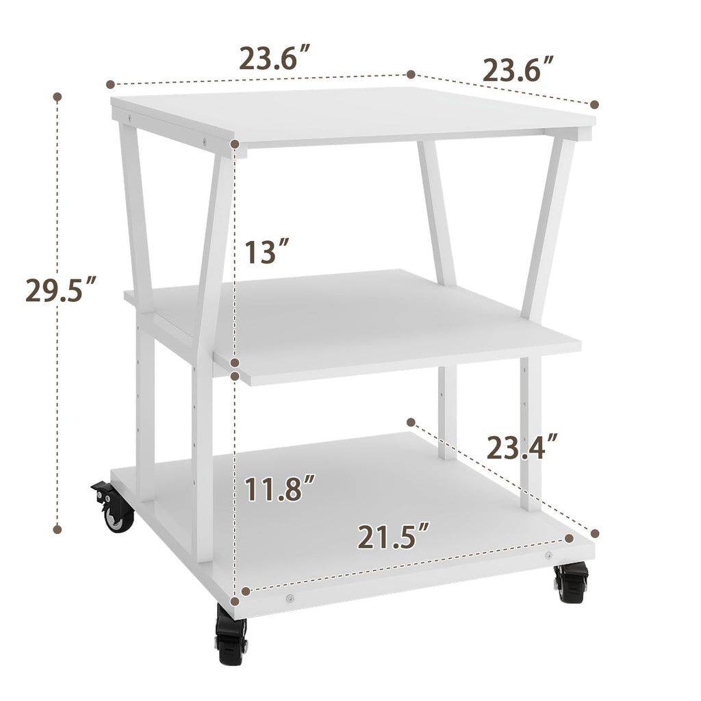 Natwind 2 Tier Printer Stand, 24''x24'',for Large Heavy Printers, Retro