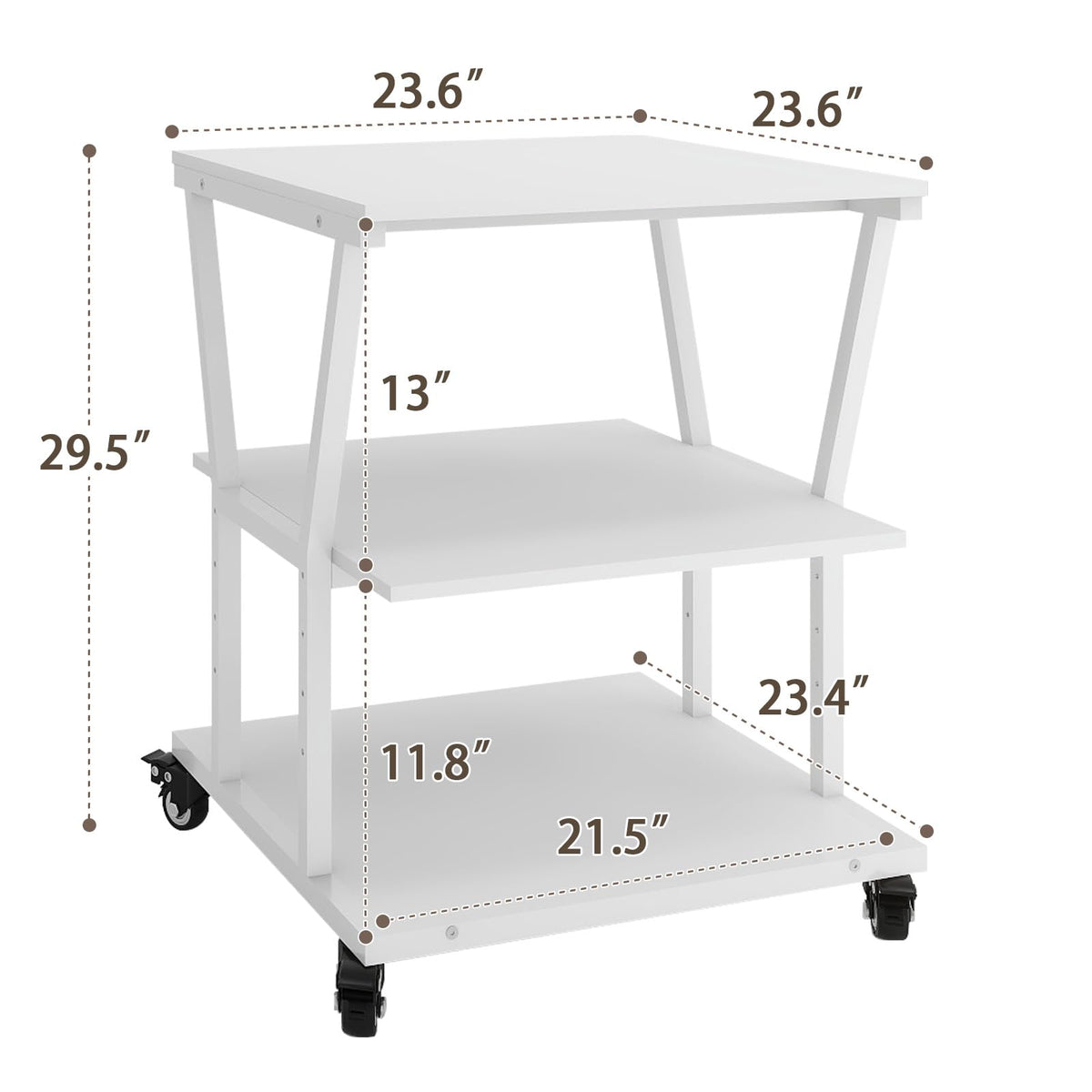Natwind 2 Tier Printer Stand, 24''x24'',for Large Heavy Printers, Retro