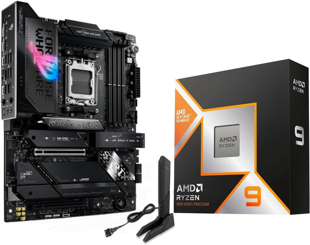 AMD Ryzen 9 9950X3D Processor with ASUS ROG Strix X870E-E R2 Motherboard