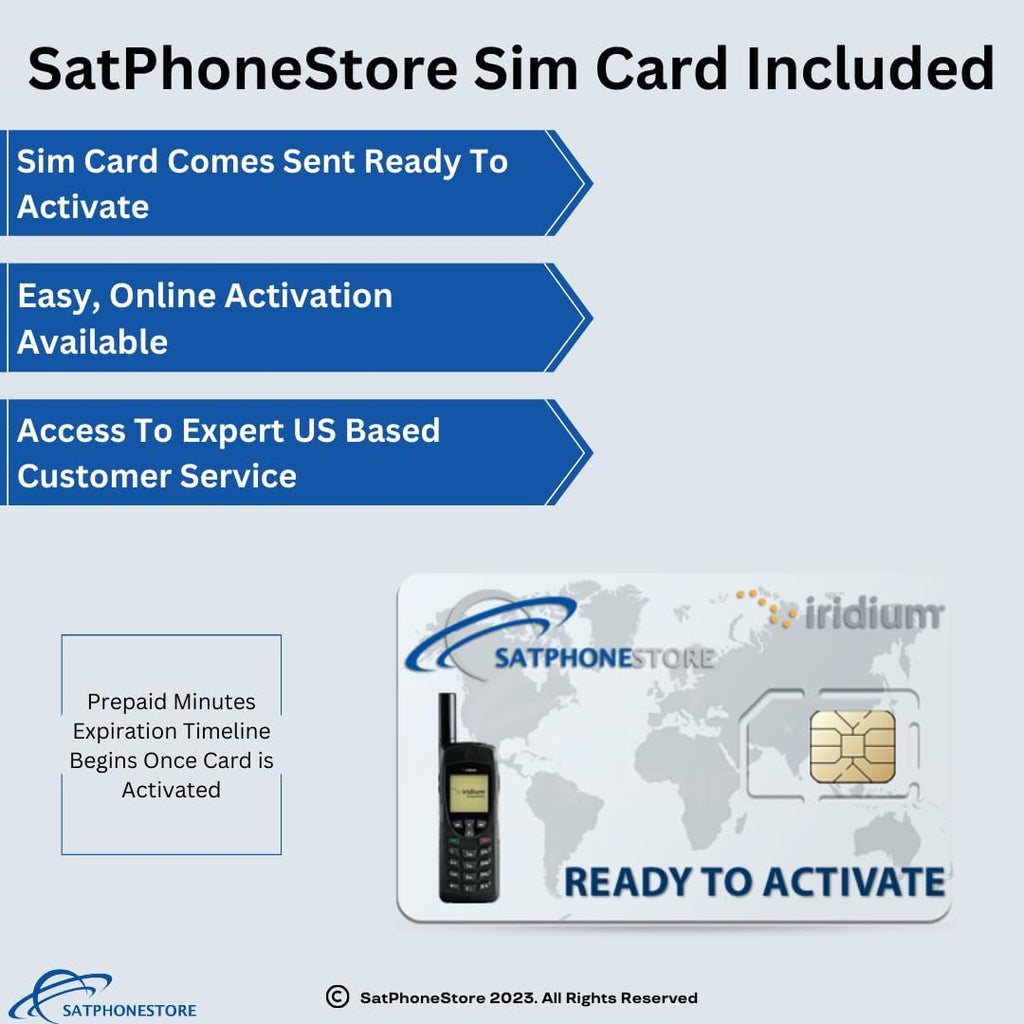 Iridium 9555 Satellite Phone Standard Package with Protective Case and SIM Card Ready for Easy Online Activation