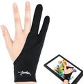 Digital Drawing Glove 3-Layer Palm Rejection(Large,Black) Two-Finger Artist Glove for Graphics Drawing Tablet,Monitor,Sketching,ipad,Paper,Fits for Right and Left Hand