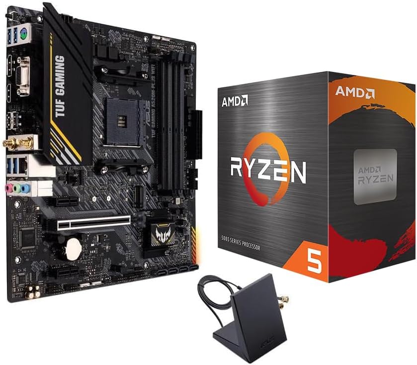 MICRO CENTER AMD 5500 Processor with ASUS TUF Gaming A520M Plus Motherboard
