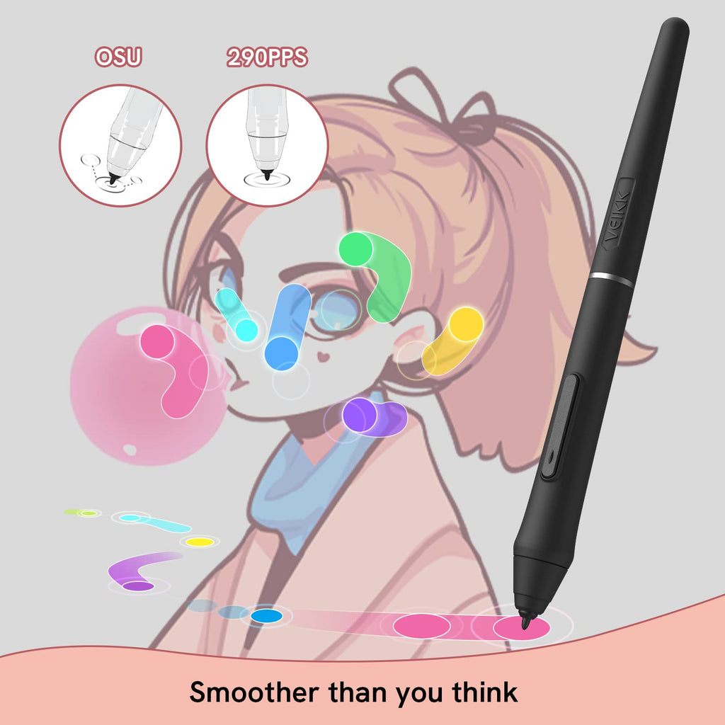 VEIKK Drawing Tablet Voila L 10X6 inch,Upgrade 16384 Levels Pen Pressure
