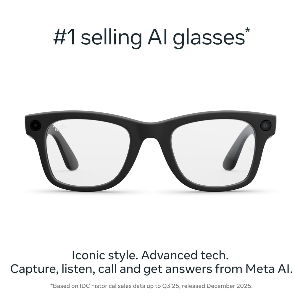 Meta Ray-Ban (Gen 2) Wayfarer Large Smart AI Glasses, Green Lenses