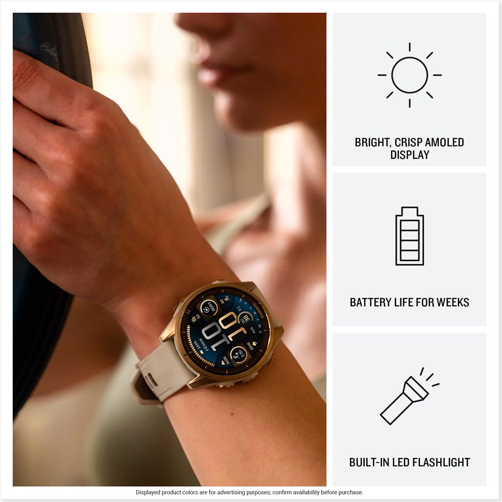 Garmin Fenix 8 Pro, 47mm, AMOLED Display, Premium Multisport GPS Smartwatch, inReach Technology for Emergency Survival, Health Tracking | Titanium/Graphite, Signature Series Modern Power Stand