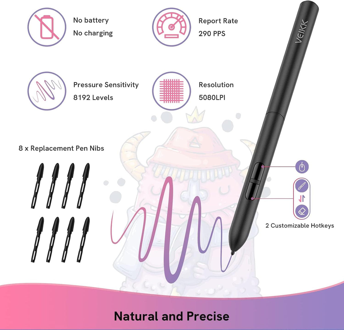 VEIKK S640 Drawing Tablet, 6x4 Inch Digital Graphics Tablet