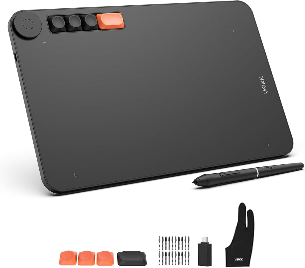 VEIKK Drawing Tablet Voila L 10X6 inch,Upgrade 16384 Levels Pen Pressure