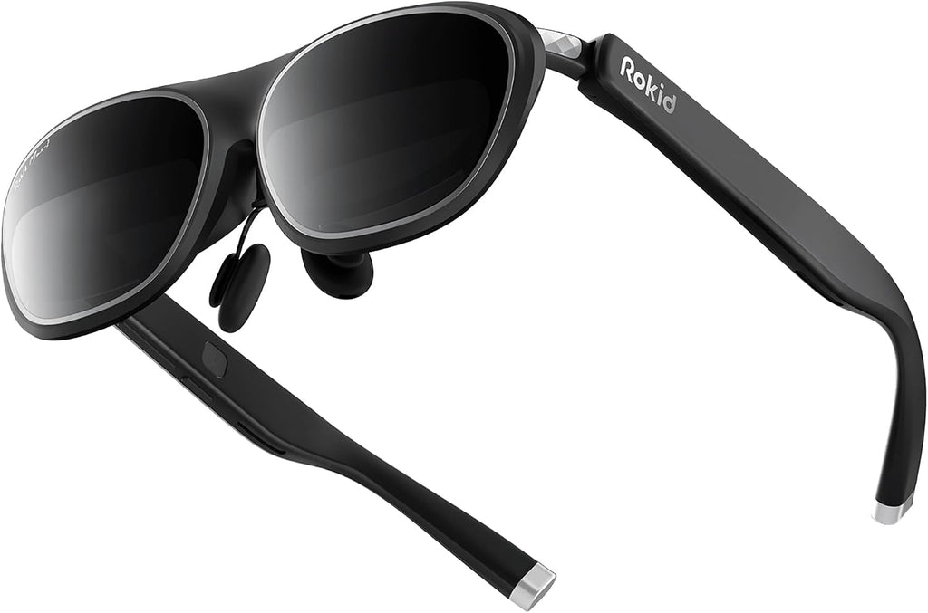 Rokid Max2 Black AR Glasses, 215" Micro-OLED Display, 50Â° FOV, 600 Nits Brightness, Compatible with smart Phones, Windows laptops, Ipad Since 2020