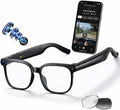 AI Smart Glasses with Camera, 8MP HD Video Recording Glasses, 1200P 30FPS EIS, Voice Assistant, Real-Time Translation, Open-Ear Bluetooth Audio, Clear & Photochromic Lenses, lente con camara