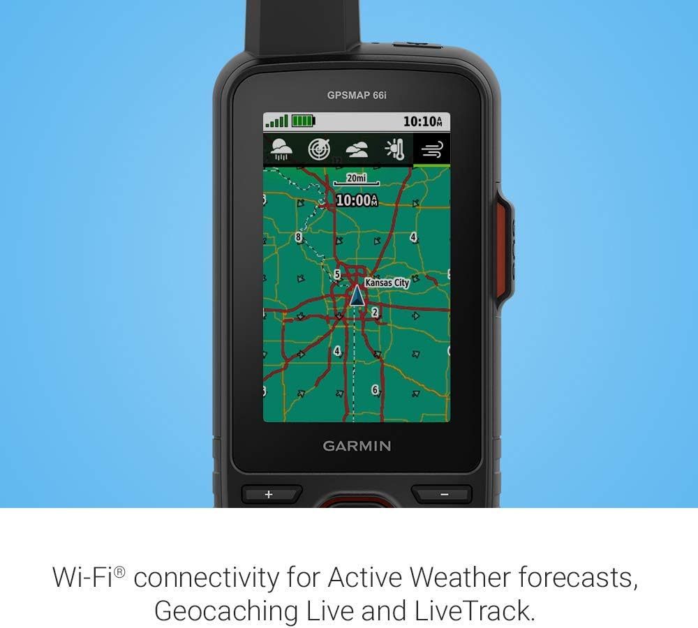 Garmin GPSMAP 66i, GPS Handheld and Satellite Communicator, Featuring TopoActive mapping and inReach Technology (Renewed)