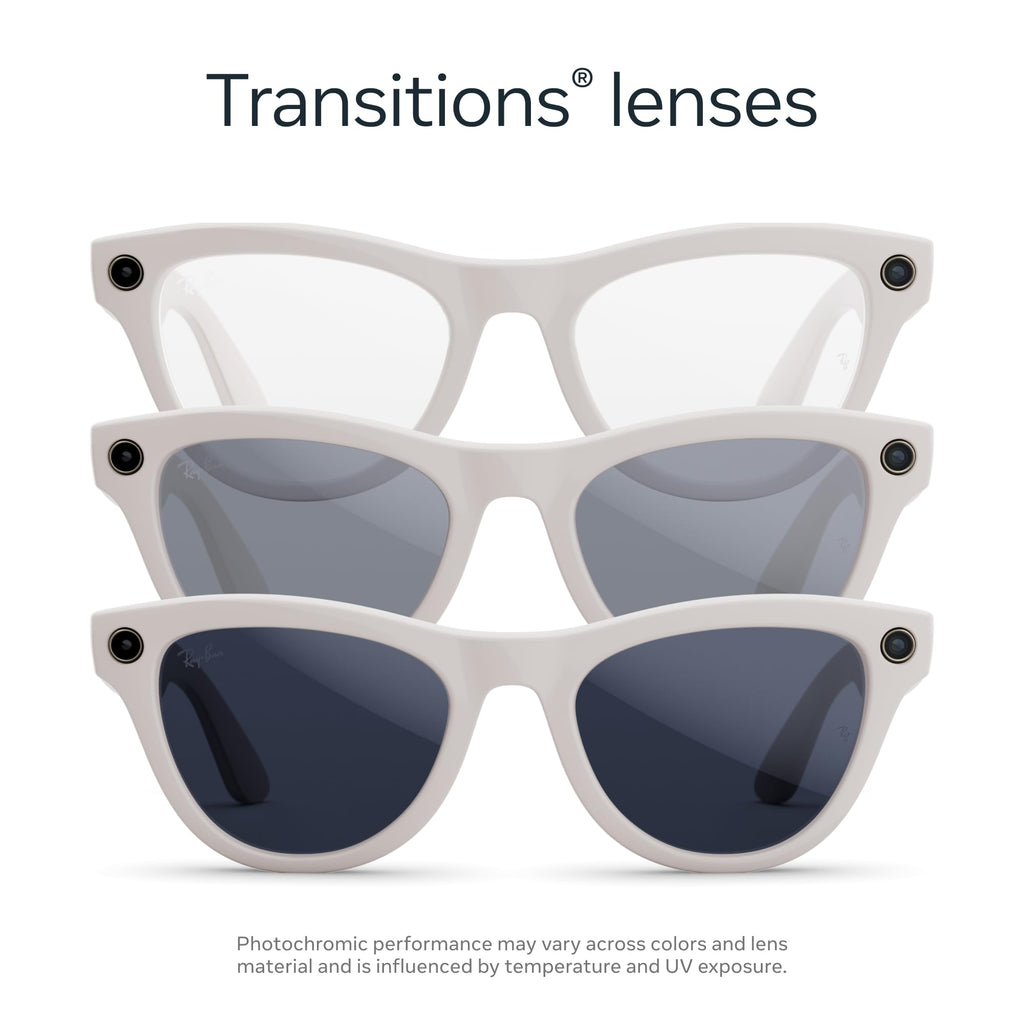 Meta Ray-Ban (Gen 2), Skyler, Shiny Mystic Violet | Smart AI Glasses for Men, Women â 2x Battery Life â 3K Ultra HD â 12 MP Camera, Audio, Video Recording â TransitionsÂ® Amethyst Lenses â Sunglasses