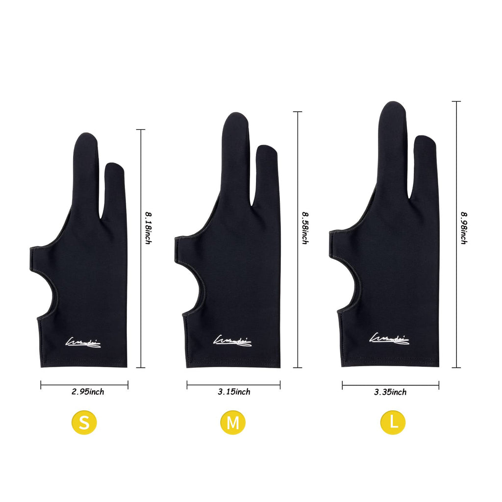 Digital Drawing Glove 2 Pack,Artist Glove for Drawing Tablet,ipad,Sketching,Art Glove with Two Finger for Right Hand and Left Hand ï¼Smudge Guard,Large,3.35 x8.98inch