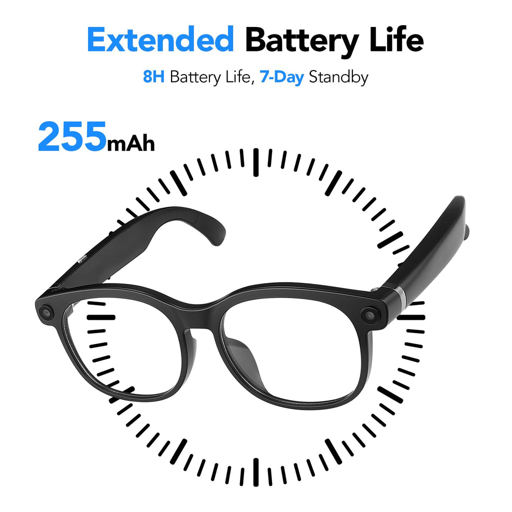 Sporty AI Bluetooth Smart Glasses with Camera for Cycling & Hiking Unisex