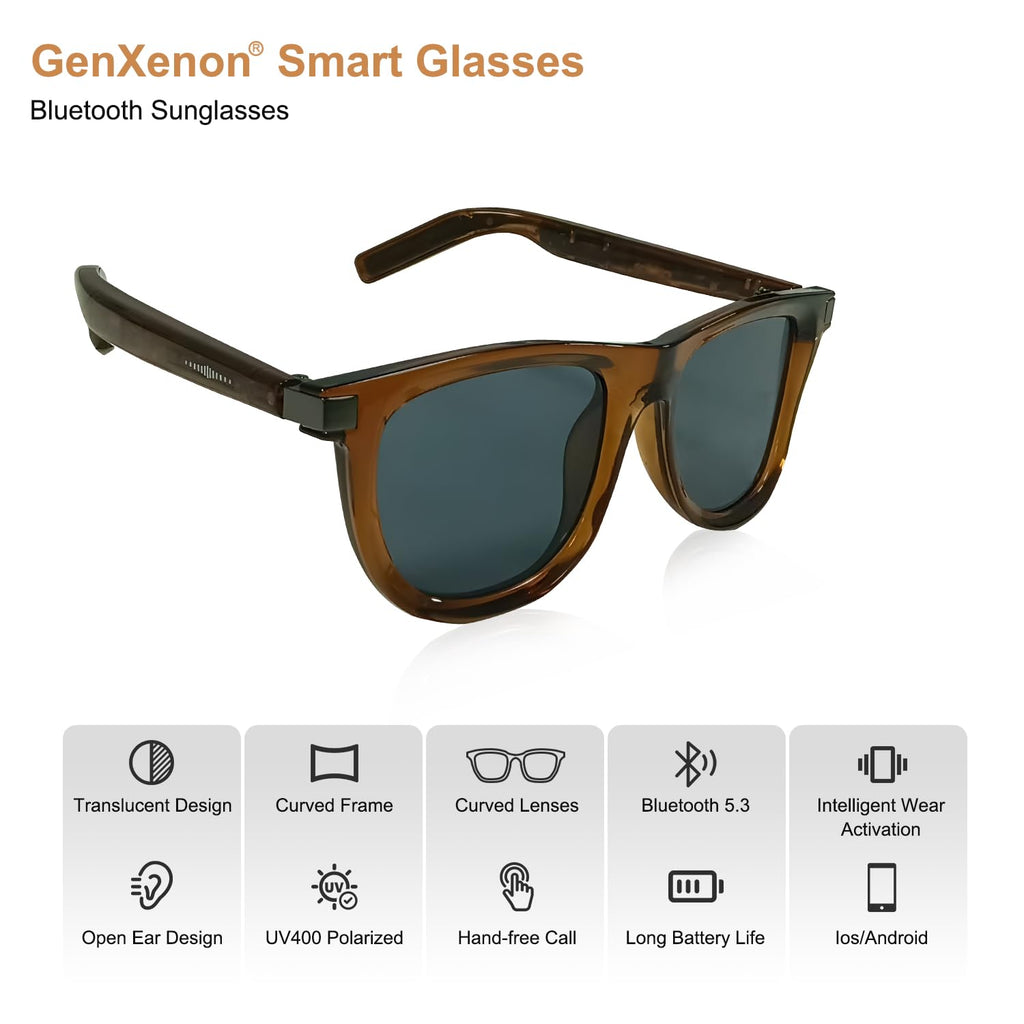 AI Camera Smart Glasses, 4K Video Sunglasses with 3600mAh Charging Case