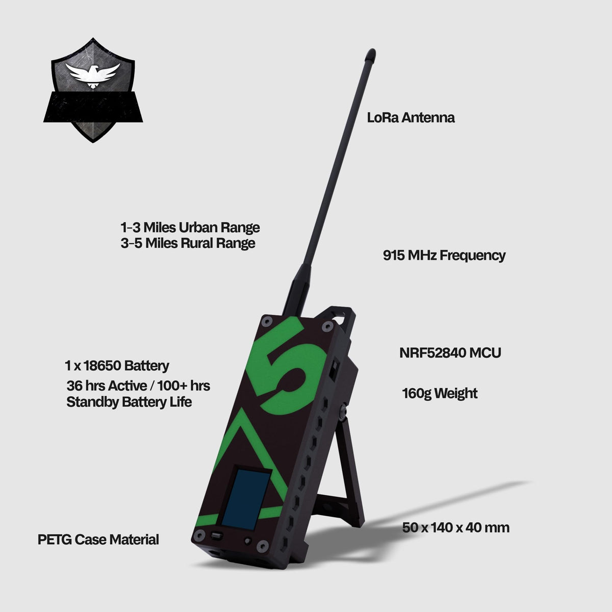 Trekker Delta Off-Grid LoRa GPS Radio, ATAK Meshtastic Communicator