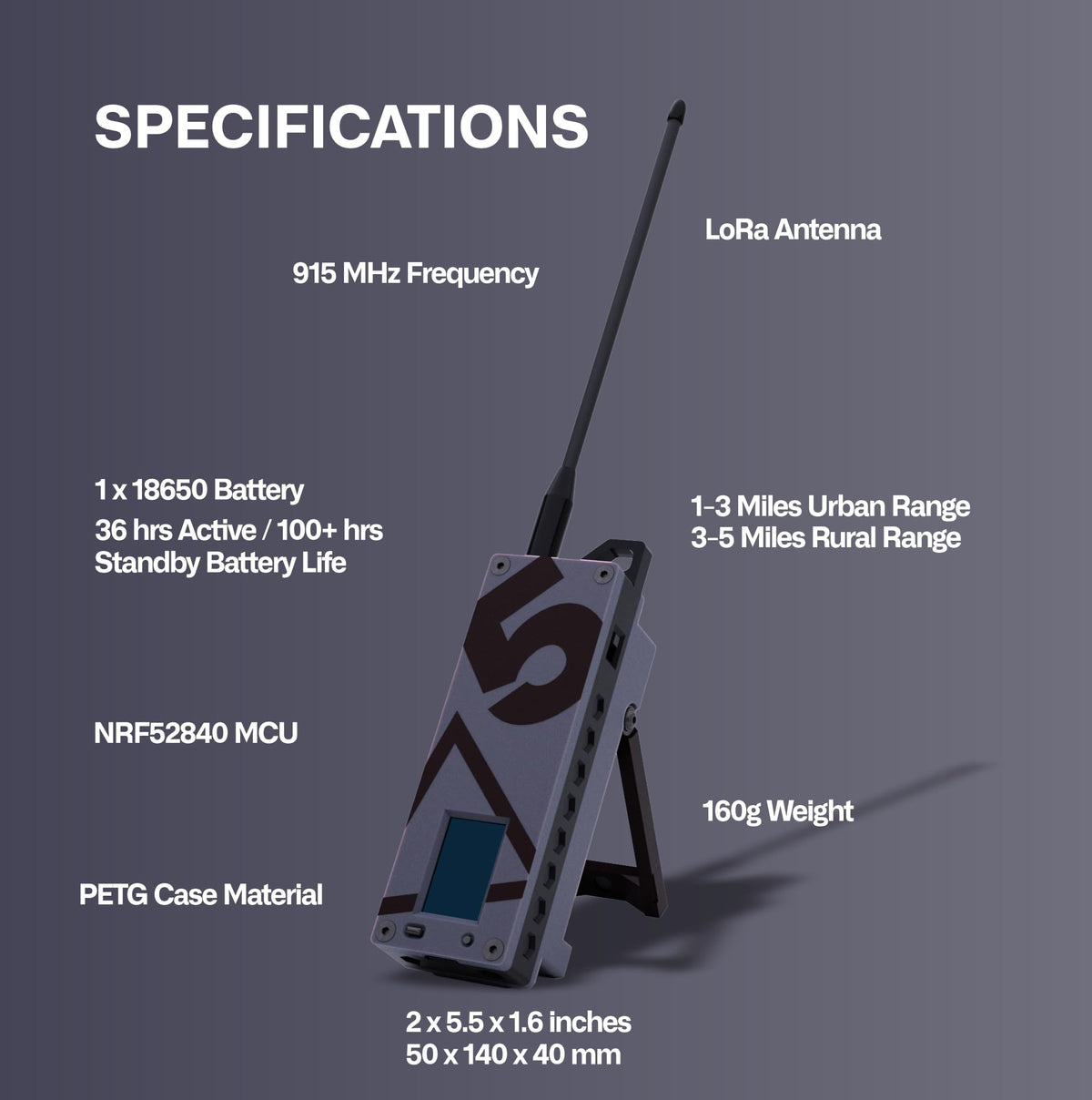 Trekker Delta Off-Grid LoRa GPS Radio, ATAK Meshtastic Communicator
