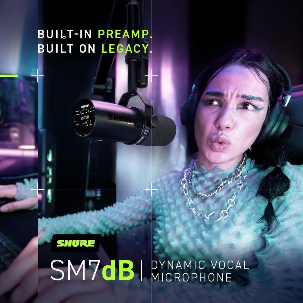 Shure SM7B Dynamic Vocal Microphone for Podcasting & Streaming