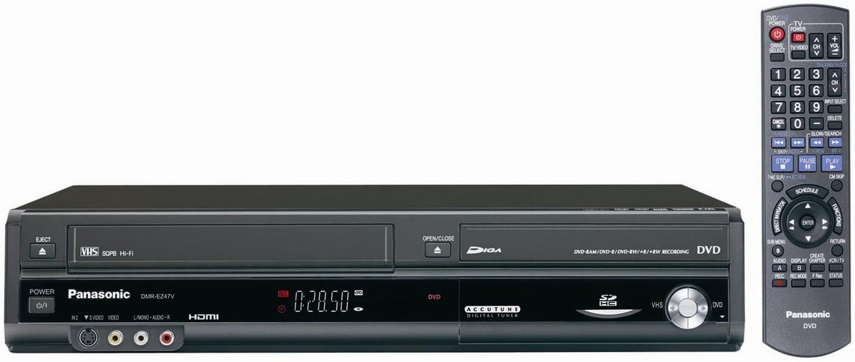 Panasonic DMR-EZ47V Up-Converting 1080p DVD-Recorder/VCR Combo with Built In Tuner (2005 Model),Black