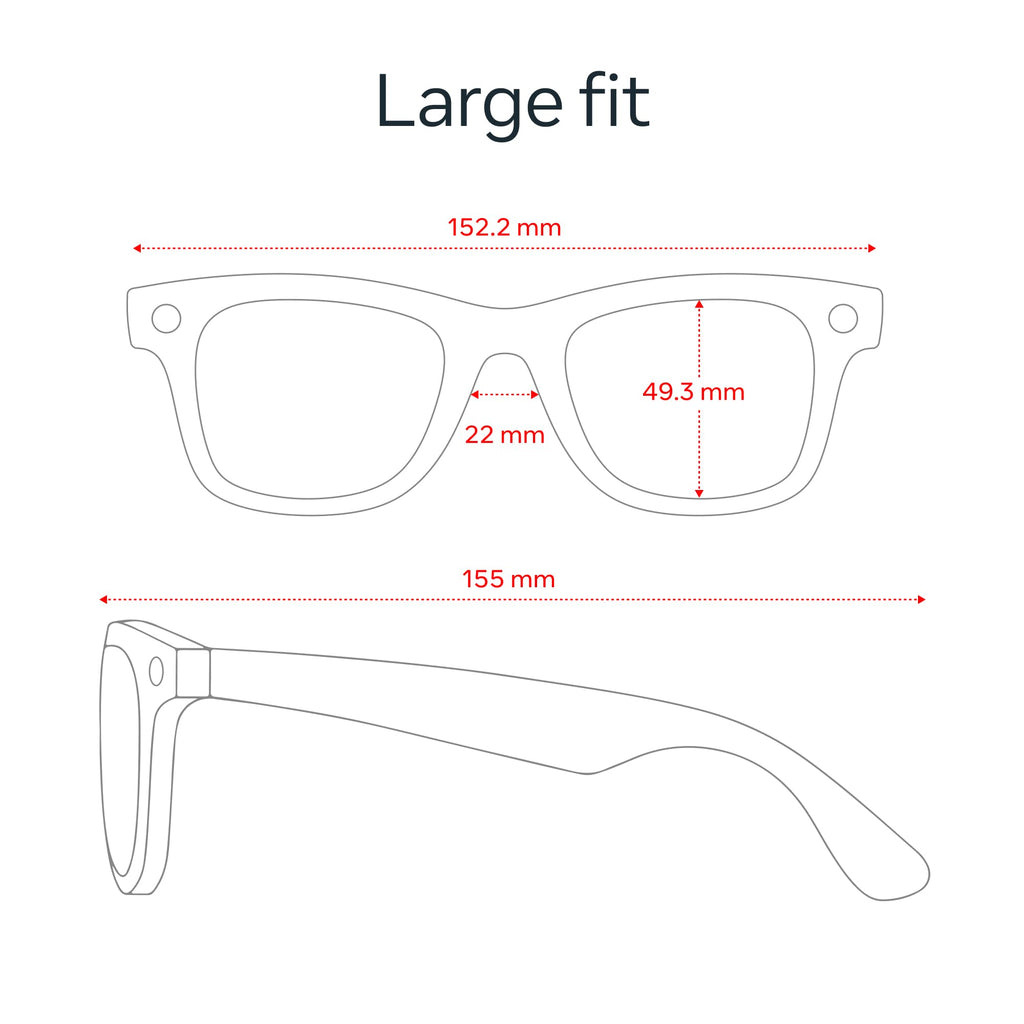 Meta Ray-Ban (Gen 2) Wayfarer Large Smart AI Glasses, Green Lenses
