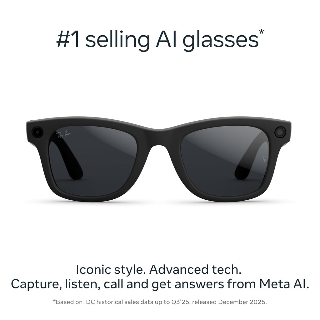 Meta Ray-Ban (Gen 2) Wayfarer Large Smart AI Glasses, Green Lenses
