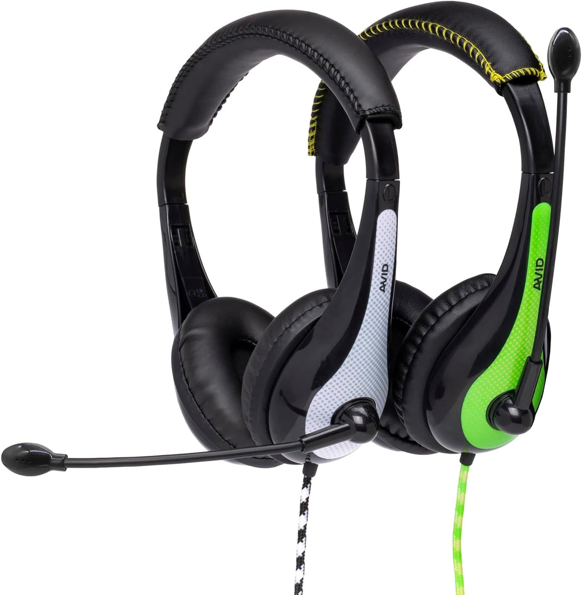 Avid Products AE-36 Headset in Green with Adjustable Boom Microphone for School, Classroom, Education, Testing and Assessment (100 Pack)