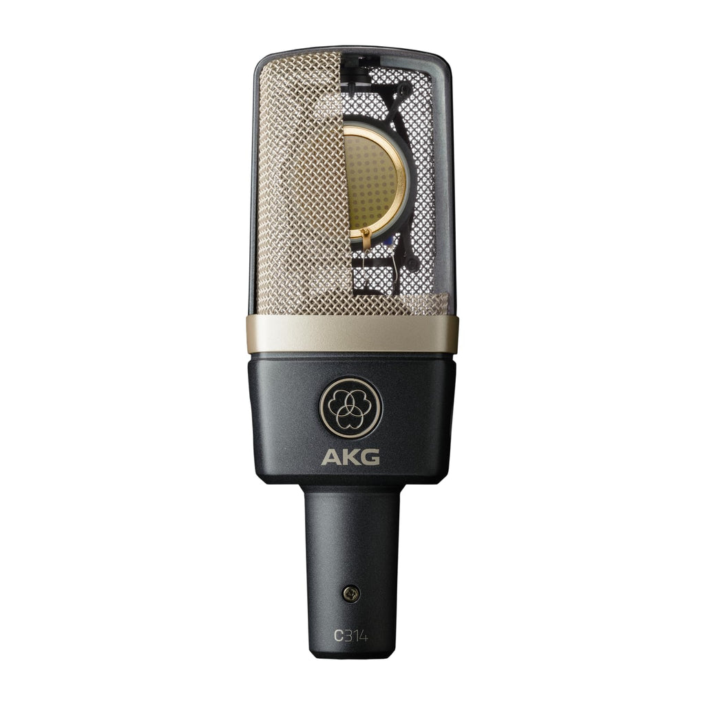 AKG Pro Audio C414XLS Pair Studio Grade Professional Large Diaphragm, Dual Capsule, Multi-Pattern, Vocal & Instrument Condenser Microphone with Aluminum Carrying Case. XLR Connector. Gray with Gold.
