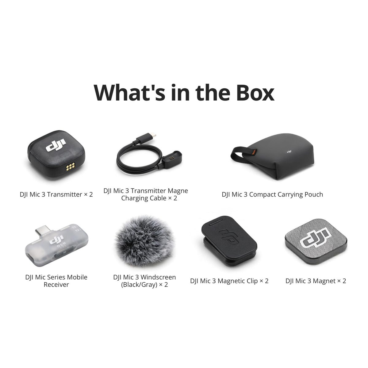 DJI Mic 3 (2 TX + 1 RX + Charging Case), Wireless Microphone