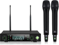 Wireless Microphone System, Dual Metal Cordless Mic Set for Karaoke Singing, Church, DJ, Party, Wedding, 500ft Long Range, Auto Scan, Anti-Interference, Handheld Dynamic Microphones