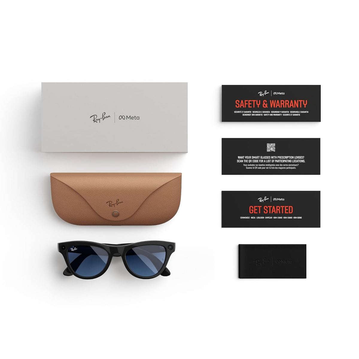 Meta Ray-Ban (Gen 1) Skyler, Shiny Black | Smart AI Glasses for Men, Women â 12 MP Camera, Open-Ear Speakers for Audio, Video Recording, Bluetooth â TransitionsÂ® Cerulean Blue â Wearable Technology