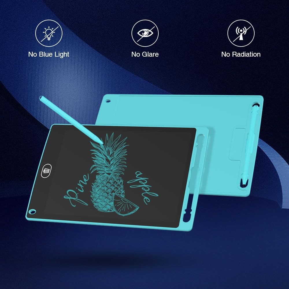 [2 Pack] TIQUS 8.5 Inch LCD Writing Tablet Pad,Check List Memorandum to Do List for Using at Home Office Kitchen,Use for Deaf and Mute Communication [Light Blue]