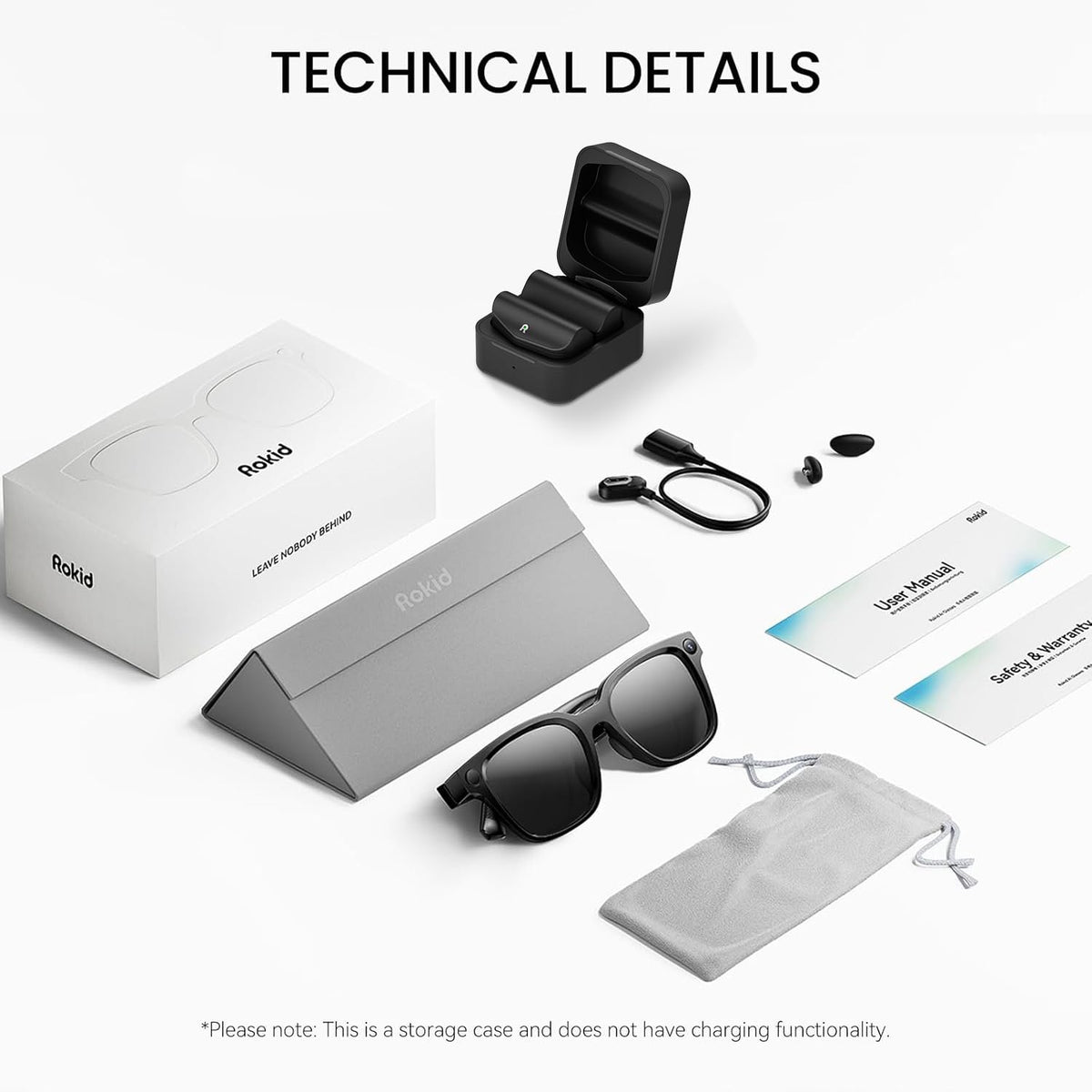 Rokid AI Glasses Style Pack,Smart Audio Glasses with Camera & Power Capsule