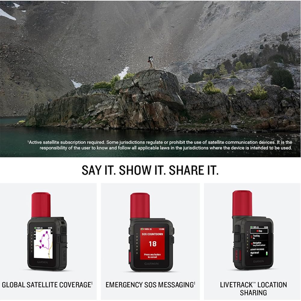 Garmin inReach Mini 3 Plus, Rugged Global Satellite Communicator with Touchscreen Texting, Photo & Voice Messaging, Emergency SOS Messages - Bundle w/Deco Essentials 26-Month CPS Plan