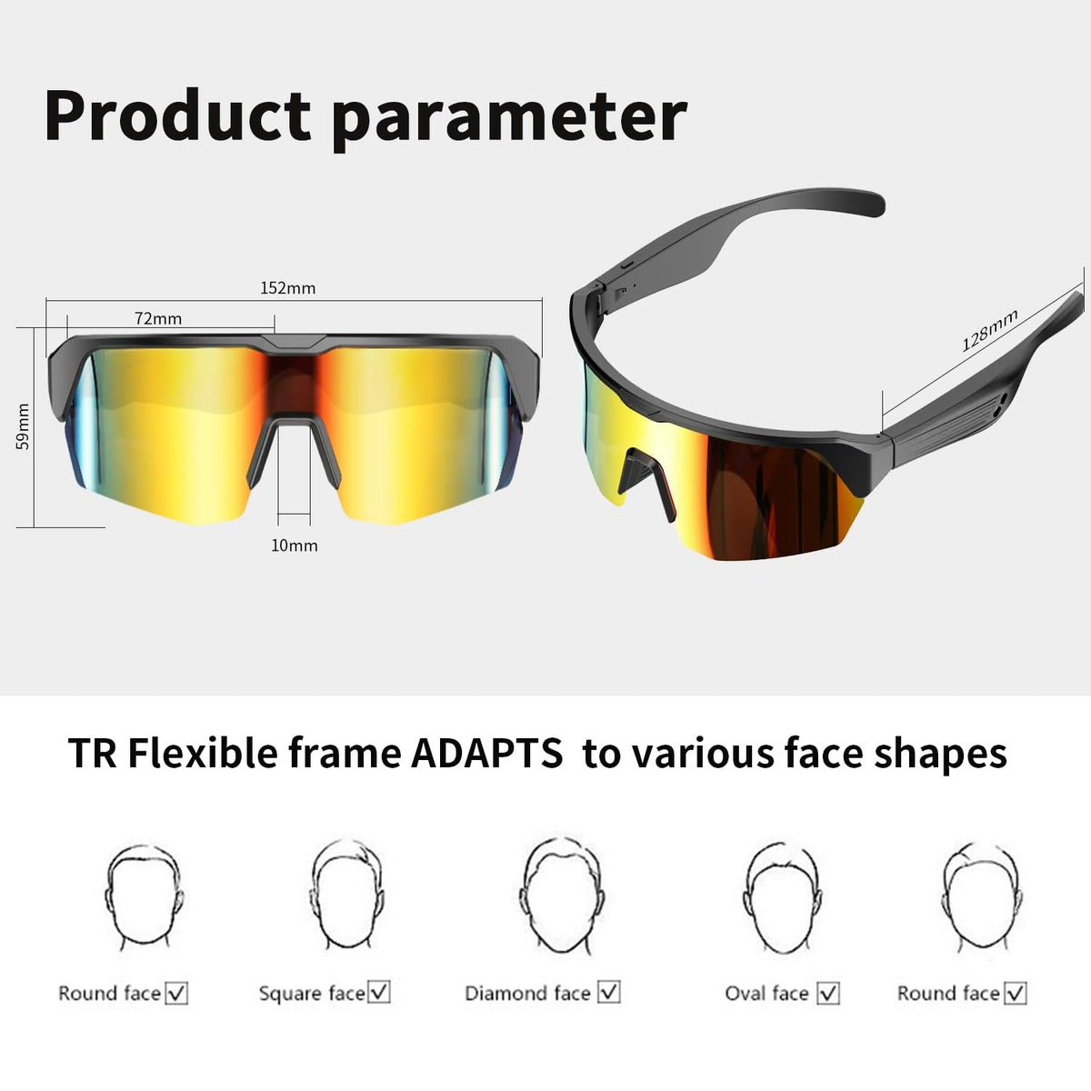 AI Camera Smart Glasses, 4K Video Sunglasses with 3600mAh Charging Case