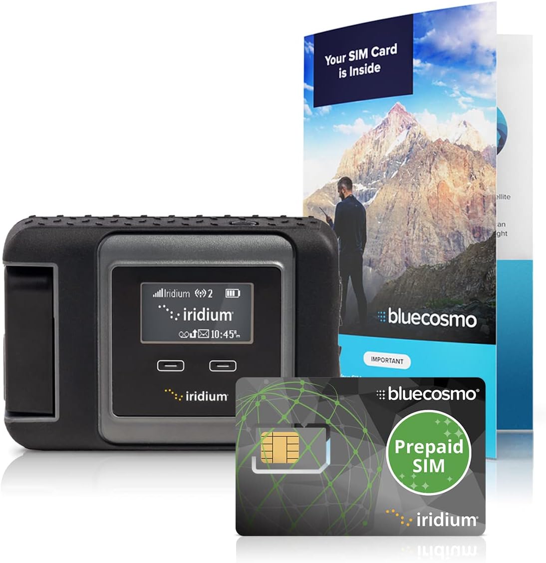 BlueCosmo Iridium GO! Satellite Phone Wi-Fi Hotspot for Voice, Messaging & Data with Prepaid BlueCosmo SIM