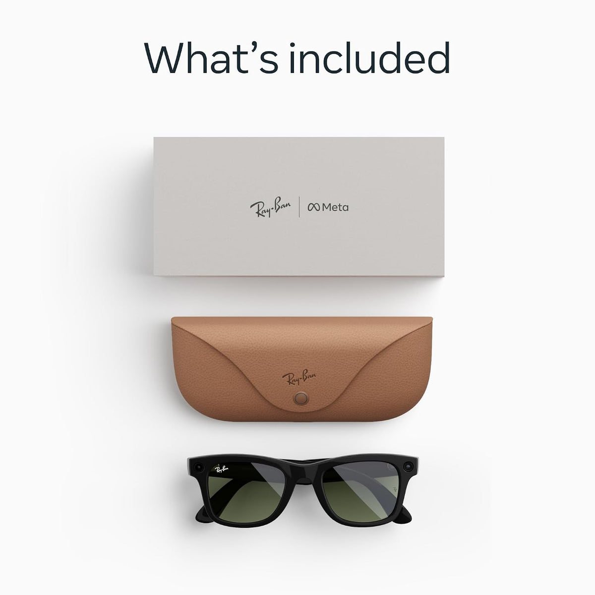 Meta Ray-Ban (Gen 2) Wayfarer Large Smart AI Glasses, Green Lenses