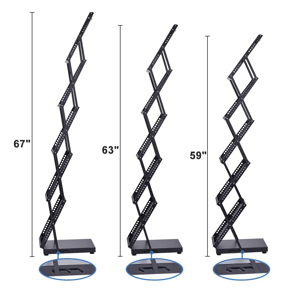 brochure display stand&Foldable Magazine Rack with 5 Pockets for Exhibition and Trade Show (17.7'X14.5'X63')