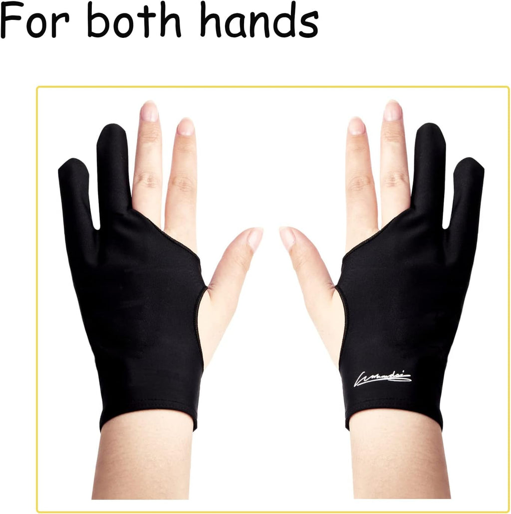 Digital Drawing Glove 2 Pack,Artist Glove for Drawing Tablet,ipad,Sketching,Art Glove with Two Finger for Right Hand and Left Hand ï¼Smudge Guard,Large,3.35 x8.98inch