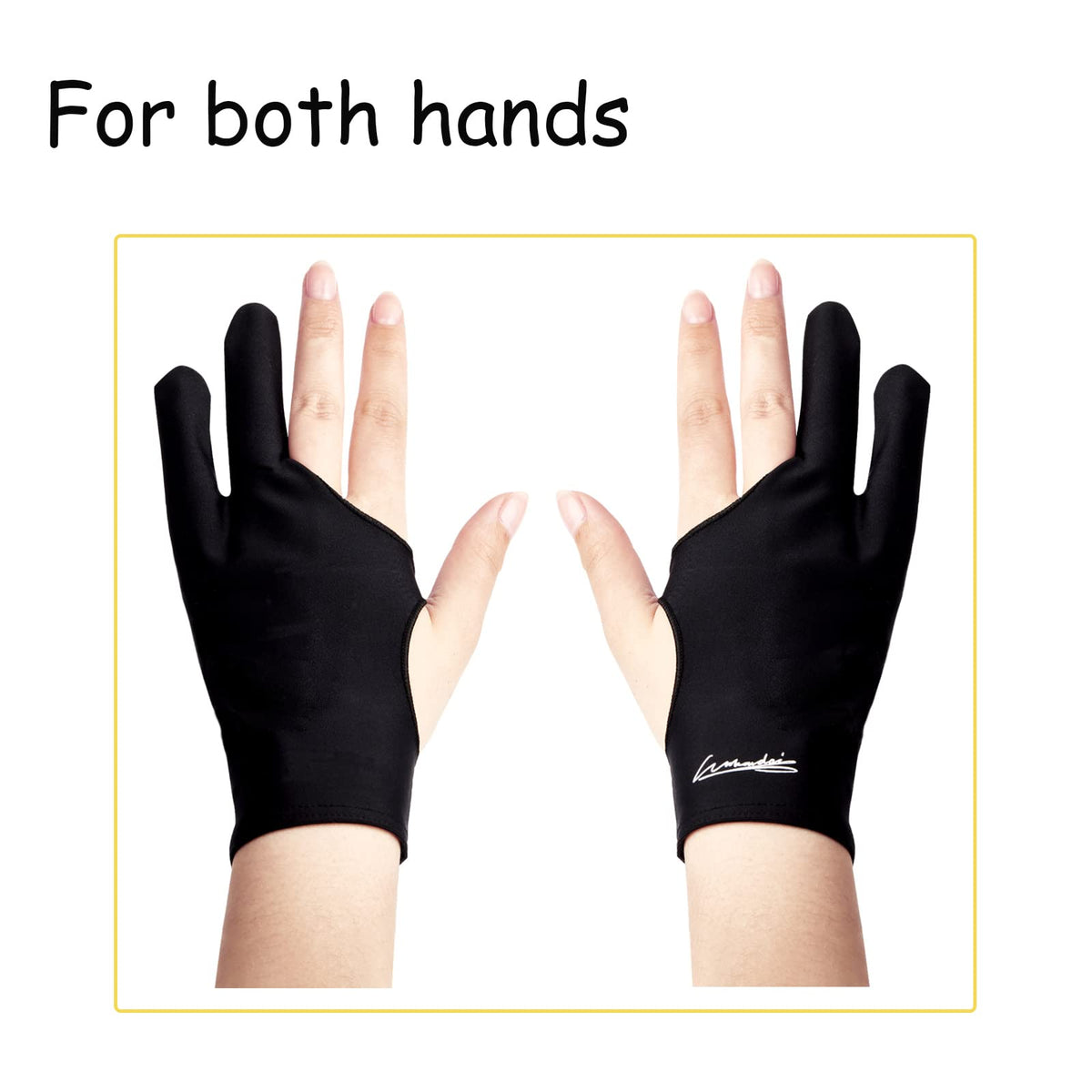 Digital Drawing Glove 2 Pack,Artist Glove for Drawing Tablet,ipad,Sketching,Art Glove with Two Finger for Right Hand and Left Hand ï¼Smudge Guard,Large,3.35 x8.98inch