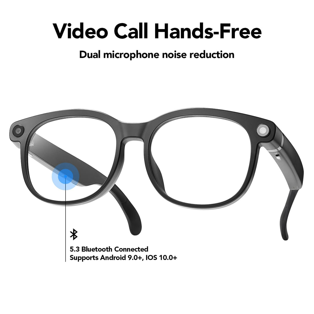 Sporty AI Bluetooth Smart Glasses with Camera for Cycling & Hiking Unisex
