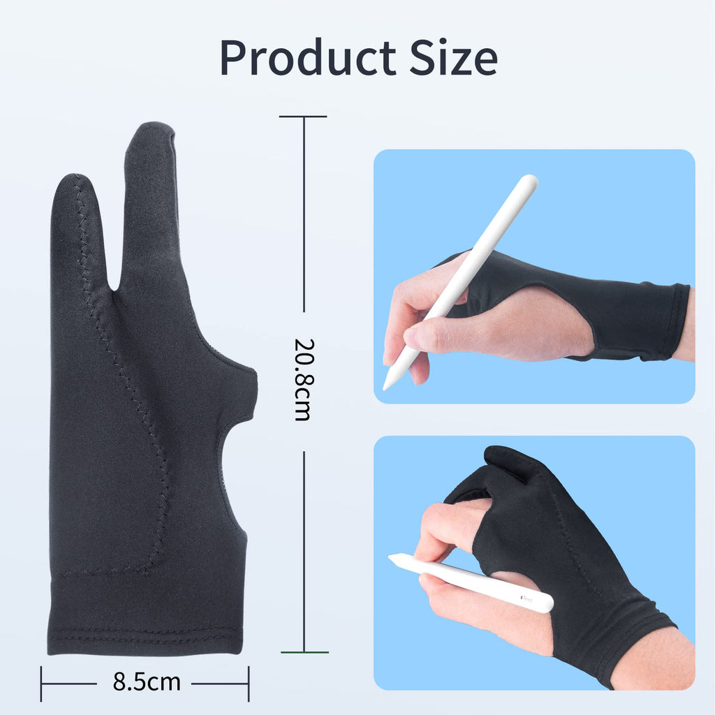 Drawing Glove Right Left Hand [Pink 2Pack] Palm Rejection Glove for iPad Surface Tablet,Graphic Tablet, Graphics Monitor Digital Art Sketching, Inking, Coloring Two Finger Artist Gloves