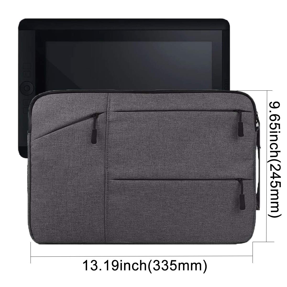 Graphics Drawing Tablet Carry Case with Artist Glove Compatible for Wacom Intuos Pro PTH660 Medium Case Huion H1060P, H950P, HS610, Xp-Pen Deco 01 V2, Ugee M708 and VEIKK A30 (Black)