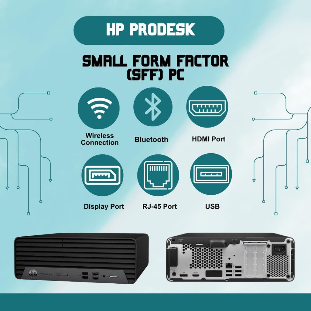 HP ProDesk G7 SFF Desktop Computer, Intel Processor, Dual 4K Display Support| 16GB RAM, 1TB SSD| WiFi| Bluetooth| HDMI, USB, RJ-45| Windows 11 Pro| Wired Keyboard & Mouse| Business & Personal Use