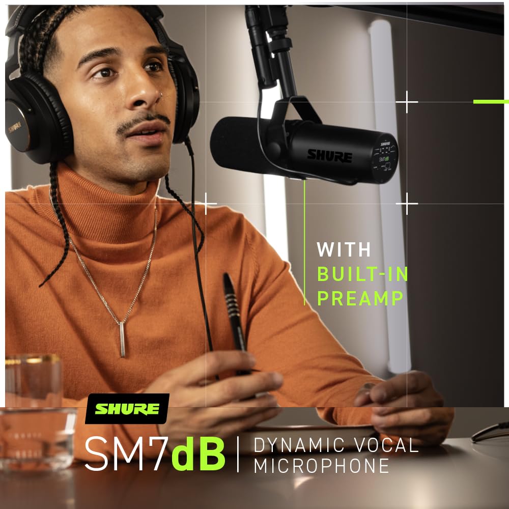 Shure SM7B Dynamic Vocal Microphone for Podcasting & Streaming