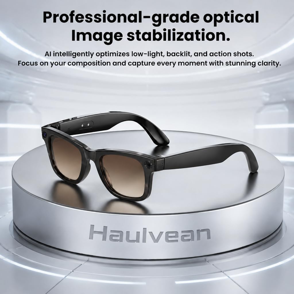 AI Smart Glasses with 13MP Camera for 4K Photo & Video, 3 Replaceable Lense