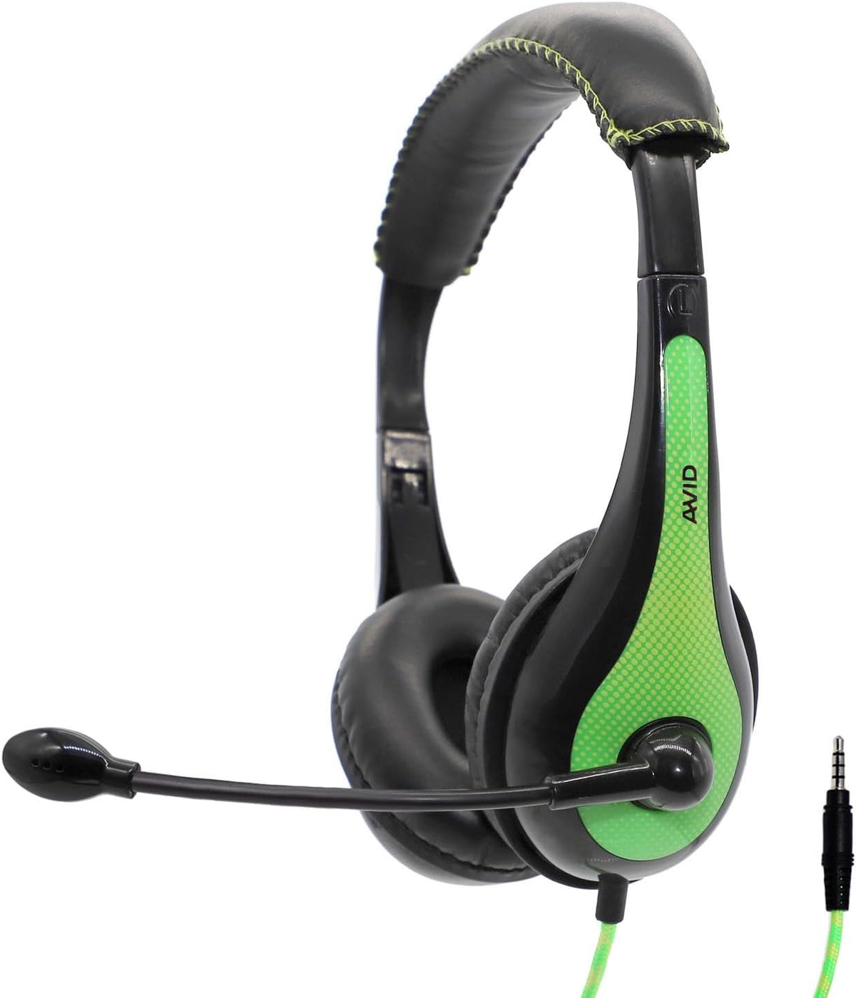 Avid Products AE-36 Headset in Green with Adjustable Boom Microphone for School, Classroom, Education, Testing and Assessment (100 Pack)